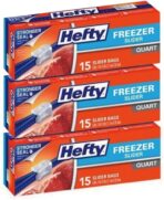 Hefty Freezer Slider Bags, Quart, 15 CT (Pack - 3) - Image 2
