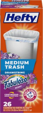 Hefty Medium Trash Bags, Fabuloso Scent, 8 Gallon, 26 Count - Image 2