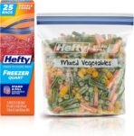 Hefty Press to Close Plastic Freezer Bags, Quart Size, 25 Count - Image 2