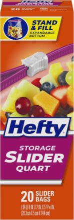 Hefty Slider Storage Bags, Quart Size, 20 Count (Pack of 9), 180 Total - Image 2