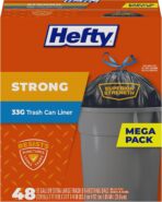 Hefty Strong Extra Large Trash Bags, Black, 33 Gallon, 48 Count - Image 2