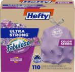 Hefty Ultra Strong 13 Gallon Trash Bags, Tall Kitchen Trash Bags 13 Gallon Size, Resist Leaks, Punctures, and Rips, Continuous Odor Control, Purple, Fabuloso Scent, 110 Bags - Image 2