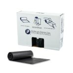 Inteplast Group S434816K 48" Length x 43" Width x 16 Mic Thickness, Black Color, HDPE Commercial Coreless Institutional Trash Can Liner (Case of 8 Roll, 25 Bags per Roll) - Image 2