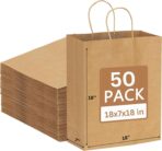 JET PAPER BAGS - 18”x7”x18” Inch Large Brown Paper Bags with Handles Prime (Brown, 18" x 7" x 18" (50 Pcs)) - Image 2