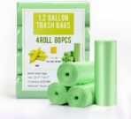 Jaoul Trash Bags 1.2 Gallon, Small Garbage Bags, Strong & Unscented Mini Trash Bags for Kitchen, Bathroom, Office, Restroom, Car, Green, 80 Counts - Image 2