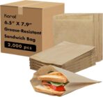Karat Grease and Leak-Resistant Paper Sandwich Bags, BPA-Free and PFAs-Free, Recyclable Paper Bags for Snacks and Lunch, Sealable, Easy-to-Open, Flat-Storage Design - Pack of 2000 pcs (Kraft) - Image 2