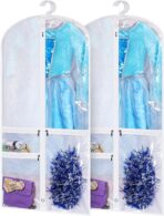Kimbora Costume Dance Garment Bag with 3 Clear Zipper Pockets for Suits Dress Cover, Travel & Competitions Protector, Set of 2 - Image 2