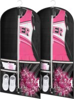 Kimbora Costume Dance Garment Bag with 3 Clear Zipper Pockets for Suits Dress Cover, Travel Storage & Competitions, Set of 2 (Black) - Image 2