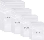 Kosiz 600 Pcs Clear Cellophane Bag Plastic Poly Shirt Bag Bulk Resealable Clothes Packing Self Adhesive Packages for Business Shipping(6'' X 9", 8'' X 10", 9'' X 12", 11'' X 14") - Image 2