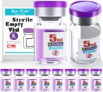 Ks-Tek Sterile Empty Vials with Self Healing Injection Port,with Flip Off Aluminum Cap,Sterile Package (5ml,10) - Image 2