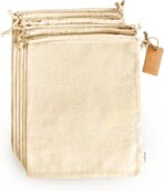 LEAFICO Cotton Storage Bags – X-Large 14x17 Inch (6-Pack) – Reusable Muslin Bags with Drawstrings – Biodegradable Canvas Fabric Sacks – Perfect for Bread, Bulk Produce, Potatoes, Onions, Shoes - Image 2