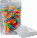 LZLPACKING 100 Pieces smell proof mylar bags,resealable packaging pouch bag with clear window for food storage,stand up pouch bags,lipgloss,eyelash jewelry electronics storage(6×9 Inch) - Image 2