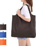 Large FoldableShopping Tote Bag, Reusable Heavy Duty Waterproof Nylon Grocery Totes Bags Holder with Handles for Women - Image 2