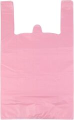 LazyMe T Shirt Bags, Bolsas De Plastico Para Negocio,12x20 Inches Plastic Shopping Bags with Handles for Grocery, Business, Restaurant Use (Pink 100pcs) - Image 2