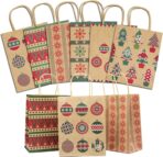 Lulu Home Christmas Gift Bags, 24 Pieces Medium Christmas Kraft Paper Bags with Handle - Image 2