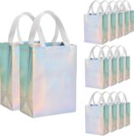 METAPRINT 15 Pcs Iridescent Glossy Gift Bags Medium Size, 8x4x10 Inch Holographic Reusable Gift Bags with Handles & Sturdy Base, Ideal for Birthday, Wedding - Image 2