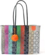 Maya Super Tote, Handwoven Recycled Plastic Tote, Mexican Woven Bag, Beach Bag, Summer Bag, Multi-Color Beach Bag, Water-Resistant Tote - Image 2