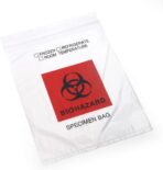 MediChoice Specimen Bag, Biohazard Printed, Zip Closure, Leak Resistant, Polyethylene, 2 Mil, 8 Inch x 10 Inch, Clear (Pack of 100) - Image 2