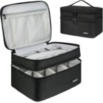 Medicine Storage Bag,Double Layers Pill Bottle Organizer Bag Empty with Lockable Zipper&Adjustable Divider,Medication Travel Carrying Bag for Pills,Vitamins,Medical Supplies - Image 2