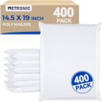 Metronic Poly Mailers 14.5x19 Inch 400pcs Shipping Bags for Clothes,Self Adhesive Shipping Envelopes for Small Business,Waterproof Mailers Poly Bags for Shipping,Packaging Mailing Bags White - Image 2