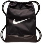 Nike Brasilia Training Gymsack, Drawstring Backpack with Zipper Pocket and Reinforced Bottom, Black/Black/White - Image 2