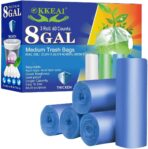 OKKEAI 8 Gallon Kitchen Trash Bags Blue Garbage Bags Strong 30L Trash Can Bags Medium Wastebasket Bin Liners for Home Office, Lawn,Bathroom,60 Count (Fits 7-10 Gallon Bins) - Image 2
