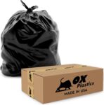 OX Plastics Black Trash Bags - Heavy Duty Garbage Bags, Extra Thick Unscented Large Trash Can Liners for Home, Outdoor, and Commercial Use - 13 Gallon, 200 Count - Image 2