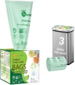 OrangeBio 3 Gallon Compostable Trash Bags, 100 Count, Food Grade, Plant-based, Biodegradable, Leak-proof, Tear-resistant, Dishwasher Safe - Image 2