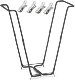 Outdoor Trash Bag Holder Metal Garden Trash Bag Holder for Yard Waste Stand Holds 30-45 Gallons Leaf Bag Holder with 4 Clips for Leaves Camping Lawn Party Weeding Yard Gardening（1pcs+4clips） - Image 2