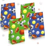 Outus 30 Pcs Sports Goodie Bags Sports Party Favors Soccer Baseball Football Basketball Themed Treat Candy Paper Gift Bags for Birthday Baby Shower Party Supplies Decoration, 9.45 x 5.12 x 3.15 Inches - Image 2