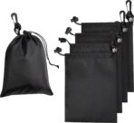 PALTERWEAR Drawstring Bag - Cinch and Ditty Pouch with Clip for Travel, Wardrobe, Outdoors - Set of 5 (Black, 6 x 8 inch) - Image 2