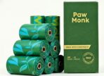 Paw Monk Certified Home Compostable Dog Poop Bags Rolls Refill-120 Bags, Extra Thick 20 Micron, Leakproof & Easy Open doggy poop bags, Unscented - Image 2