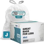 Plasticplace Custom Fit Trash Bags Compatible with Simplehuman Code J - 10-10.5 Gallon Drawstring Garbage Bags, Tear-Resistant, 200 Count White Trash Can Liners for Kitchens, Bathrooms & Offices - Image 2