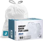Plasticplace Custom Fit Trash Bags Compatible with Simplehuman Code J 50 Count White Drawstring Garbage Liners 10-10.5 Gallon 21"x28" Tear-Resistant LLDPE Bags for Kitchen Bathroom & Office - Image 2