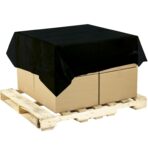 Poly Bag Guy 60" x 60", 1.5 Mil (250/Case) Black Pallet Top Plastic Poly Sheeting - Image 2