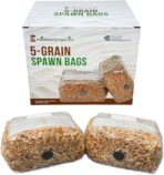 Premium 5-Grain Mushroom Spawn Bags | Sterilized Grain Spawn | Injection Ports | 2 Quarts Each Bag | 2 Bags per Box - Image 2