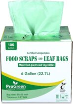ProGreen Compostable Trash Bags, Extra Thick, Compost Kitchen Bin Bags, Food Scraps Yard Waste Bags, ASTM D6400 BPI and TÜV AUSTRIA Certified (6 Gallon, Pack of 100) - Image 2