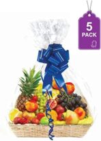Purple Q Crafts Clear Basket Bags, 5 Pack Large Clear Cellophane Wrap for Baskets & Gifts 30"x 40" 1.5 Mil Thick (5) - Image 2