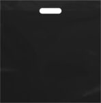 Purple Q Crafts Large Plastic Bag with Die Cut Handle Bag 18"x18" Black Plastic Merchandise Bags 50 Pack for Retail, Gifts, Trade Show and More - Image 2