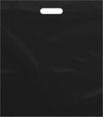 Purple Q Crafts Plastic Bag with Die Cut Handle Bag 15"x18" Black Plastic Merchandise Bags 50 Pack for Retail, Gifts, Trade Show and More - Image 2