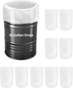 QWORK 10 Pack 55 Gallon Clear Plastic Drum Liners, Heavy Duty Leak Proof Clear Bucket Liner Bags for Marinating and Brining, BPA Free, 5.5 mil - Image 2