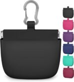 RBibei【One-Hand Access Silicone Dog Treat Pouch, Small Pocket Sized Training Pouch with Pull Tab & Auto Closing Lid for Easy Pet Training & Walking (Black) - Image 2