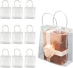 RJTLPNK Small Clear Gift Bags with Handles Bulk,10PCS L7.87xW3.14xH7.87Inches Holiday Gift Bags, Versatile 5 Senses Gift Bag for Women & Kids - Image 2