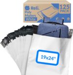 Reli. (125 Pcs) Poly Mailers 19x24", White | Large Shipping Bags for Small Business | Mailing Bag for Shipping | Packaging for Clothing | Non-Padded Envelopes/Polybags, Self Sealing - Image 2