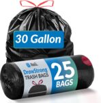 Reli. 30 Gallon Trash Bags Drawstring (25 Count) | Black Garbage Bags 30 Gallon Heavy Duty | Large for Home & Outdoor Use | Drawstring - Image 2