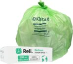 Reli. Biodegradable 33 Gallon Trash Bags, 100 Count, Green Eco Friendly, Degradable Under Certain Conditions, Custom-Fit for Compactor - Image 2