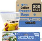 Reli. Gallon Freezer Bags (300 Count) 10.6x10.75 inch Freezer Bags 1 Gallon | Double Zipper Large Size | Press to Seal, Write on Label (1Gal) - Image 2