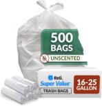 Reli. SuperValue 16-25 Gallon Trash Bags (500 Count Bulk) Clear Garbage bags - Image 2