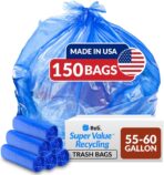 Reli. SuperValue 55-60 Gallon Recycling Bags | 150 Count | Blue Trash Bags | Made in the USA - Image 2