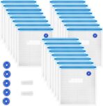 Reusable BPA Free Vacuum Sealer Bags (8.5 * 8.5in), 31 Pcs (24 Pcs Vacuum Zipper Bag & 2 Seal Clips & 5 Air Valves), Plastic, Clear, Double Zipper Seal, Microwaveable, Food Storage, Cooking - Image 2